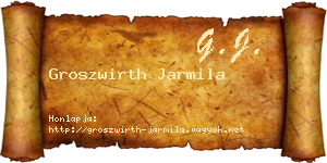 Groszwirth Jarmila névjegykártya